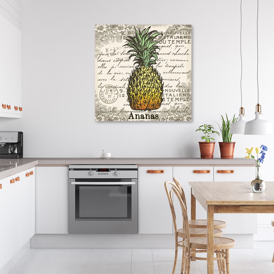 Emaga Obraz na płótnie, Ananas vintage - 40x40